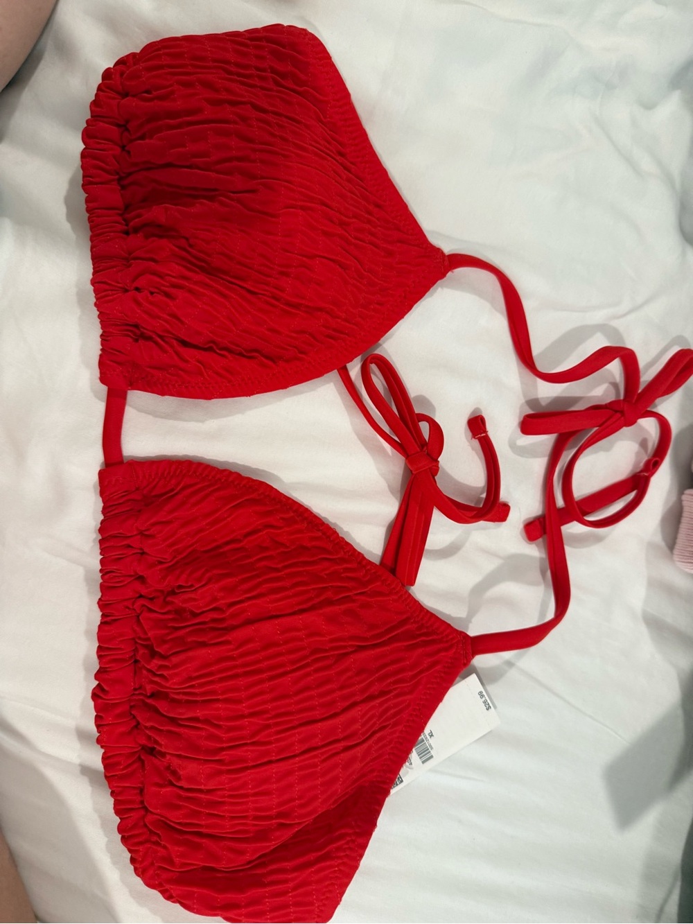 Old Navy Red Ruched Triangle Bikini Top